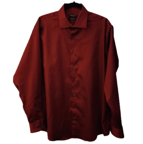 Kenneth Cole New York Other - Kenneth Cole Dark Red Dress Shirt Long Sleeve Men's Size 16 1/2 34/35